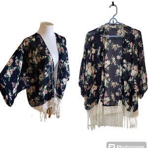 Rachael and Chloe fringe kimono